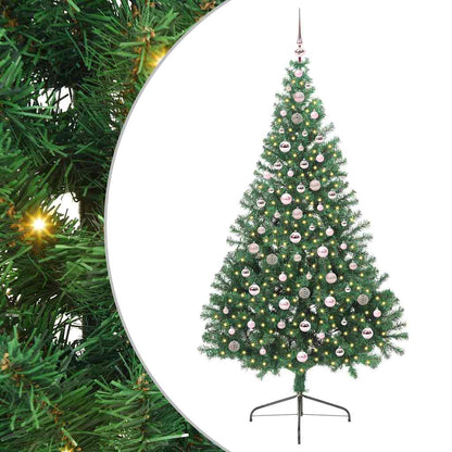 vidaXL Artificial Pre-lit Christmas Tree Green 240 cm PVC - 50608