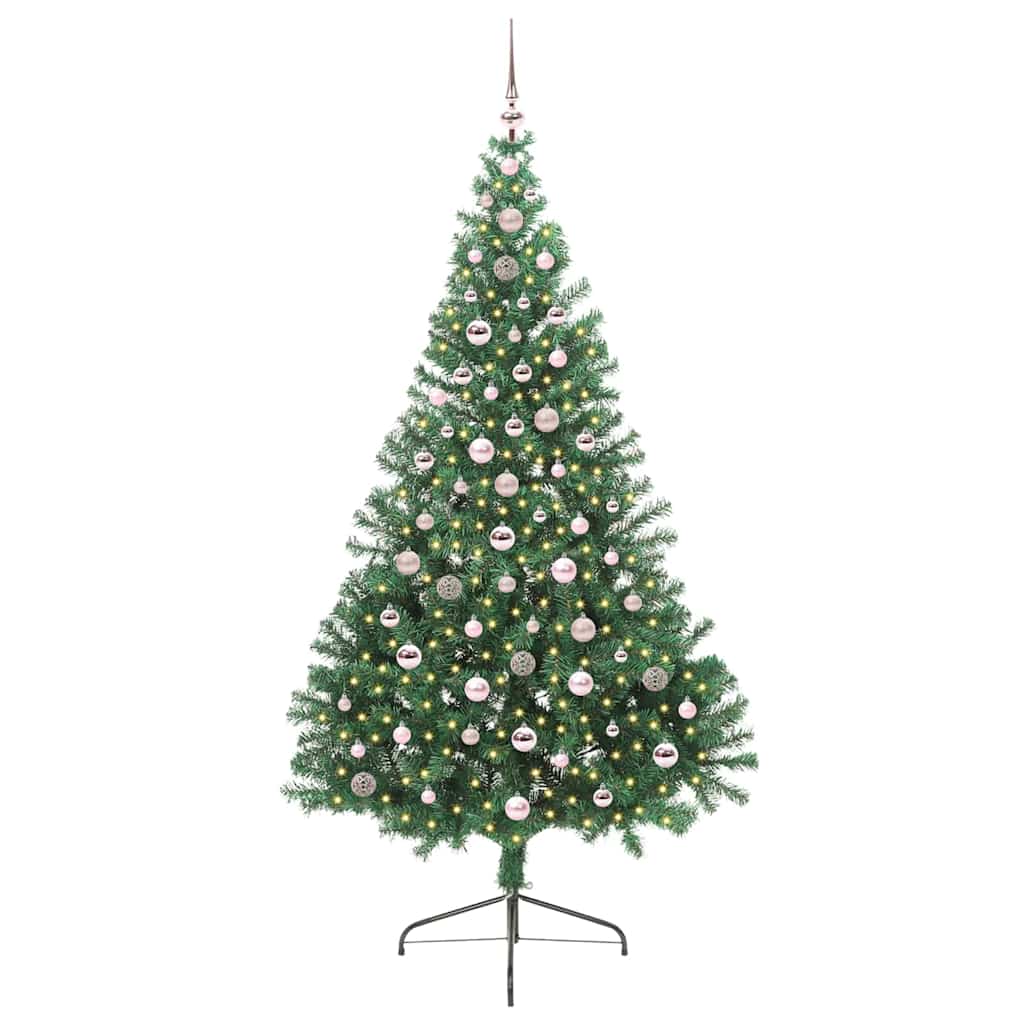 vidaXL Artificial Pre-lit Christmas Tree Green 240 cm PVC - 50608