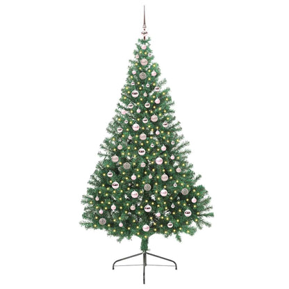 vidaXL Artificial Pre-lit Christmas Tree Green 240 cm PVC - 50608