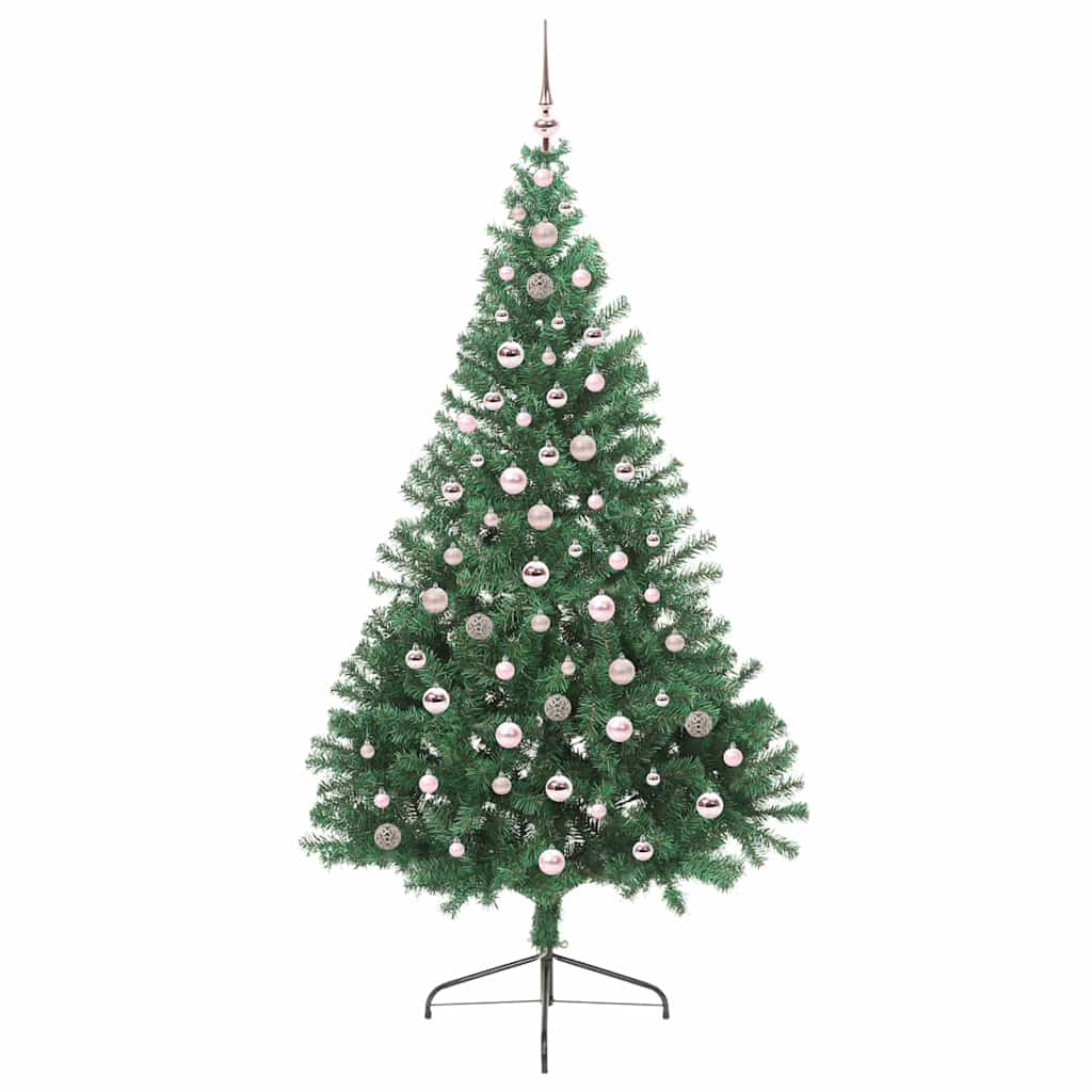 vidaXL Artificial Pre-lit Christmas Tree Green 240 cm PVC - 50608