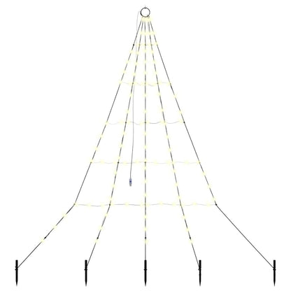 vidaXL LED Christmas Tree with Ground Spikes Warm White 182 cm Metal