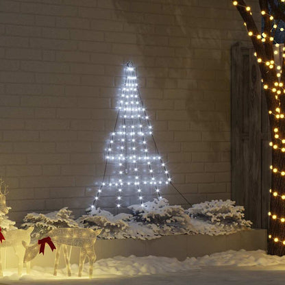 vidaXL LED Christmas Tree with Ground Spikes Cool White 182 cm Metal
