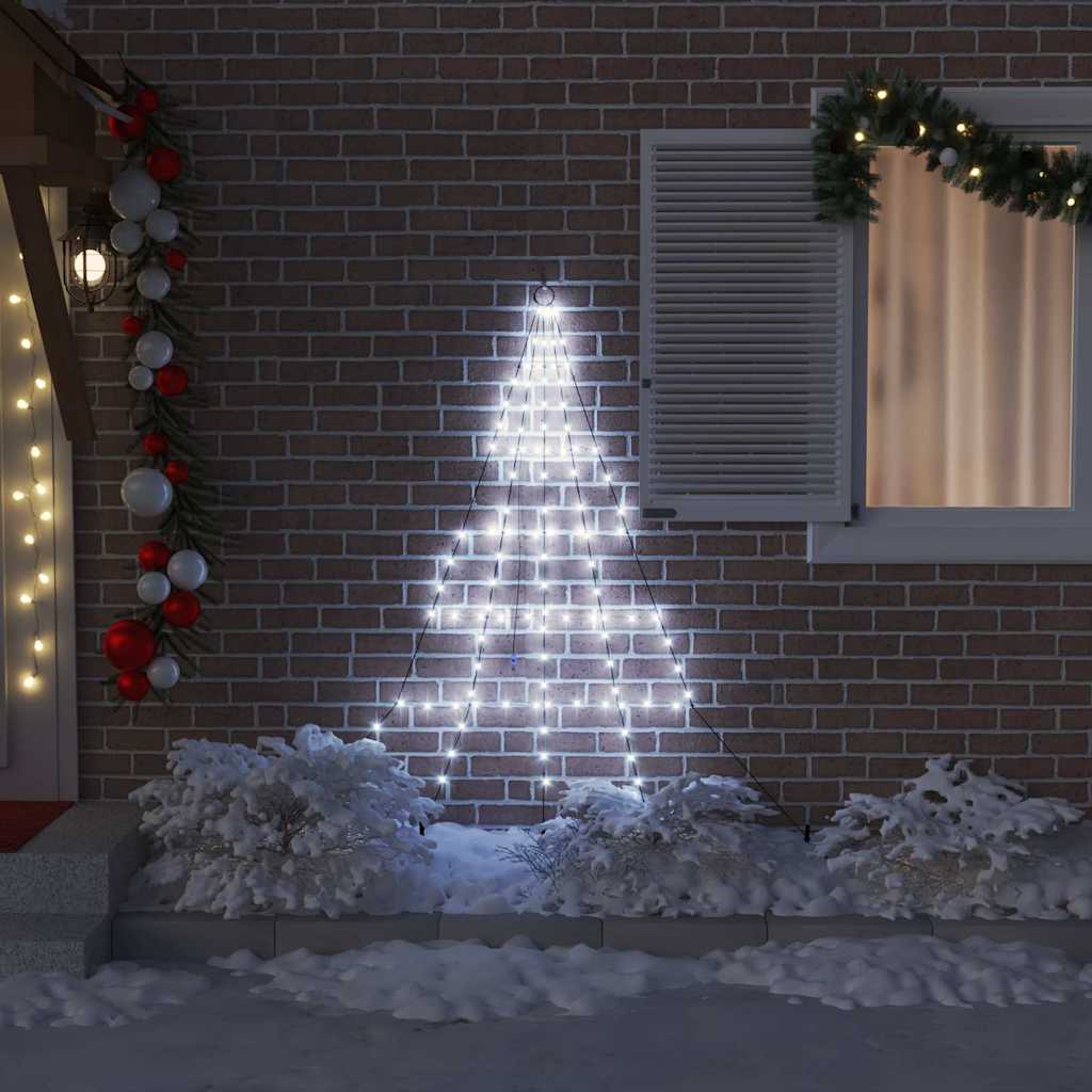 vidaXL LED Christmas Tree with Ground Spikes Cool White 182 cm Metal