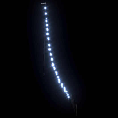 vidaXL LED Christmas Tree with Ground Spikes Cool White 182 cm Metal