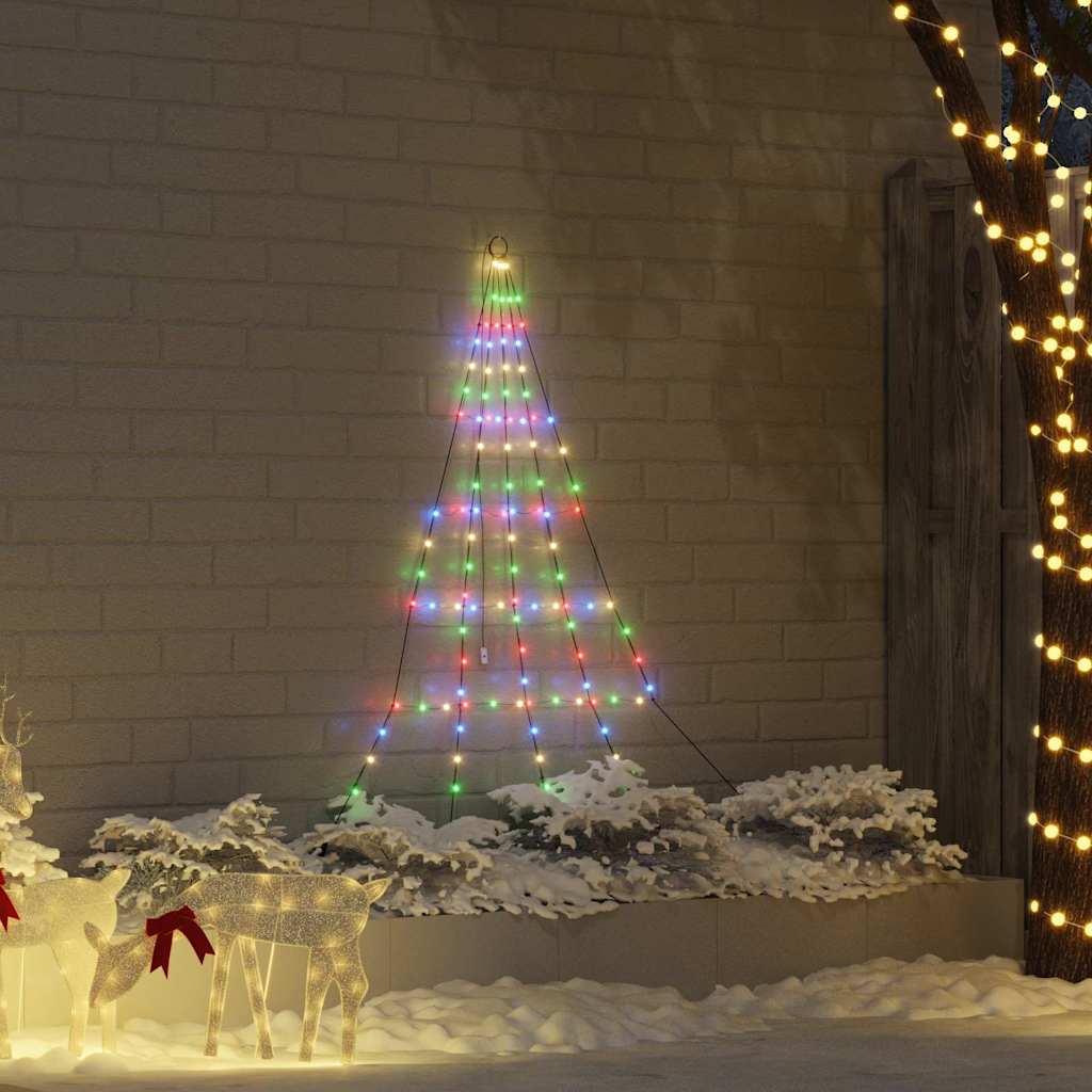 vidaXL LED Christmas Tree with Ground Spikes Multicolour 182 cm Metal
