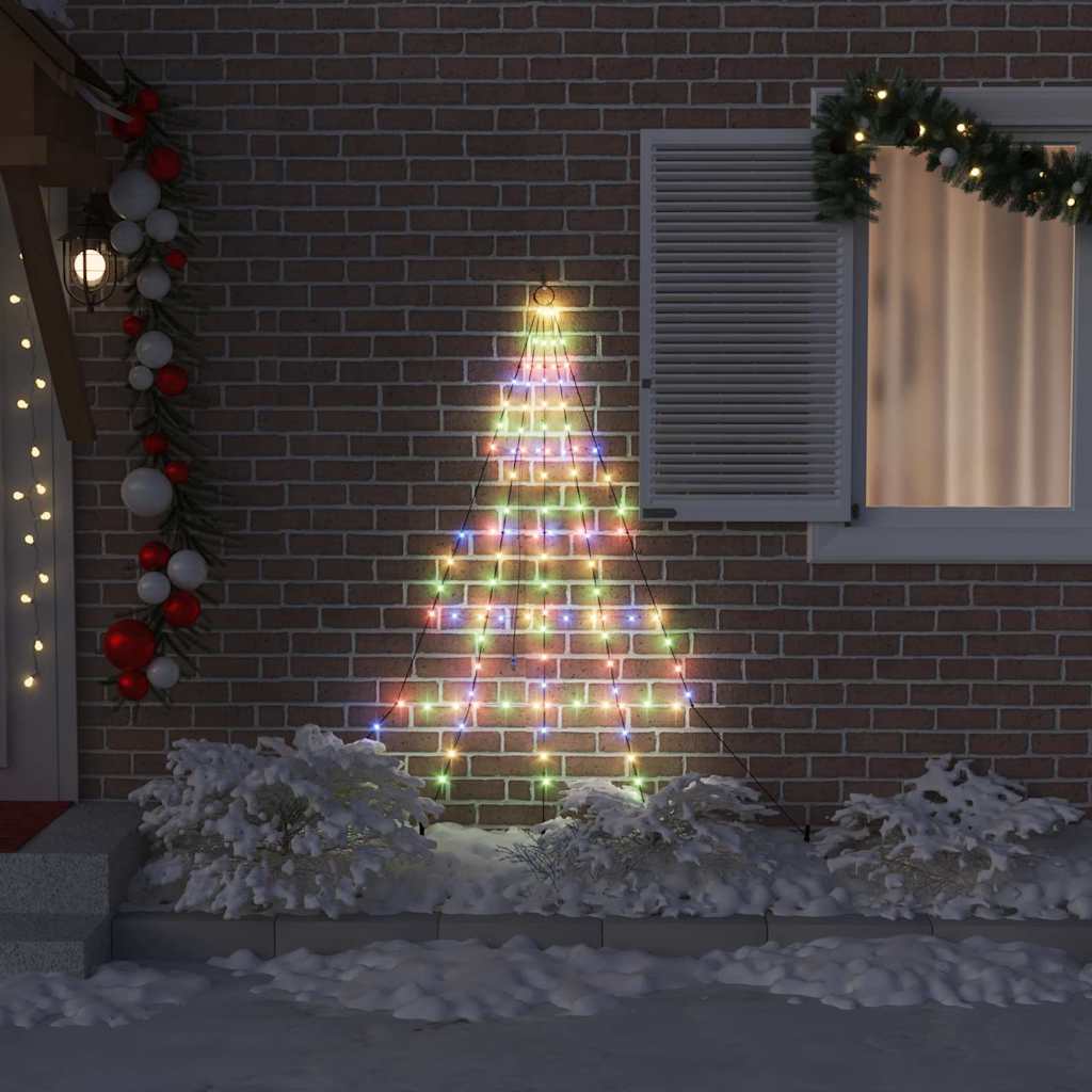 vidaXL LED Christmas Tree with Ground Spikes Multicolour 182 cm Metal