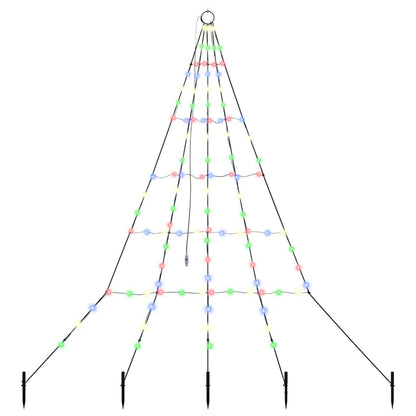 vidaXL LED Christmas Tree with Ground Spikes Multicolour 182 cm Metal