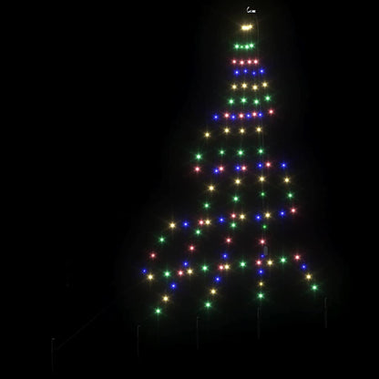 vidaXL LED Christmas Tree with Ground Spikes Multicolour 182 cm Metal
