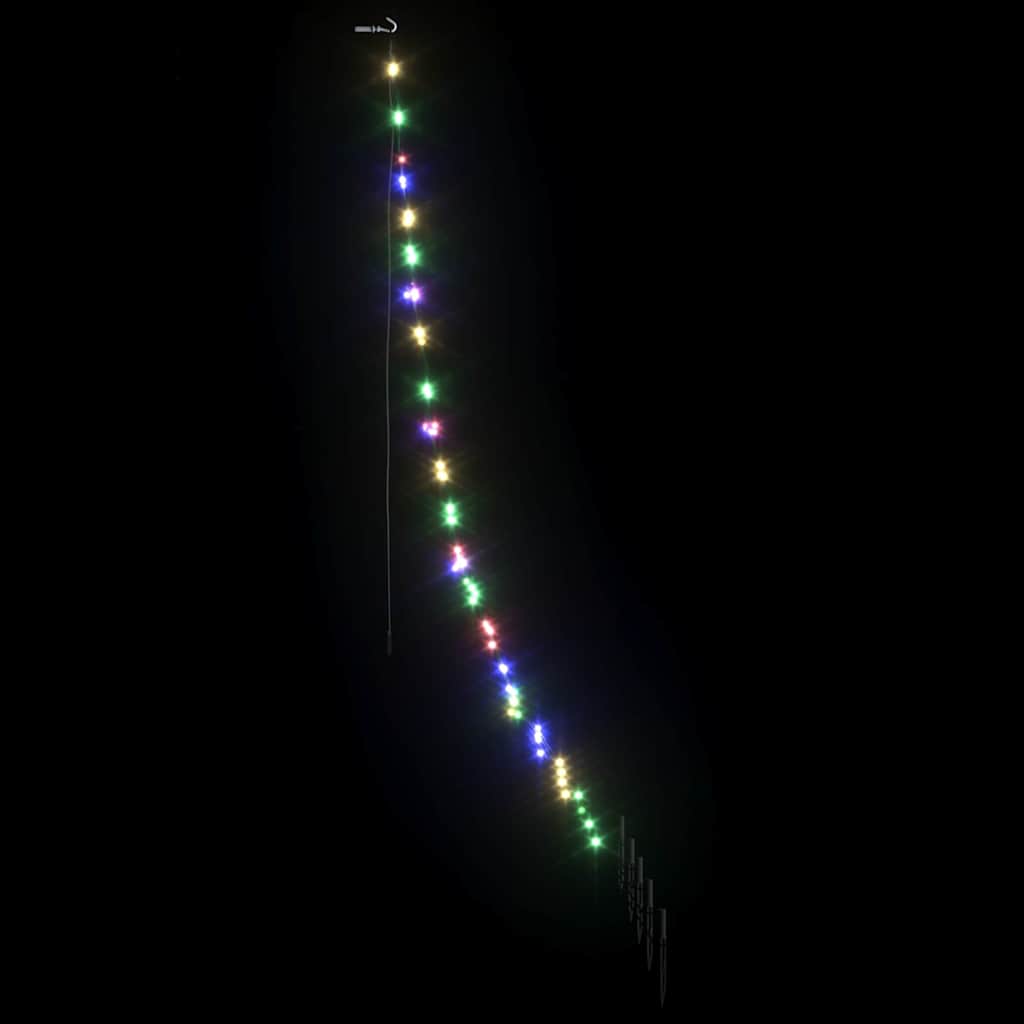 vidaXL LED Christmas Tree with Ground Spikes Multicolour 182 cm Metal