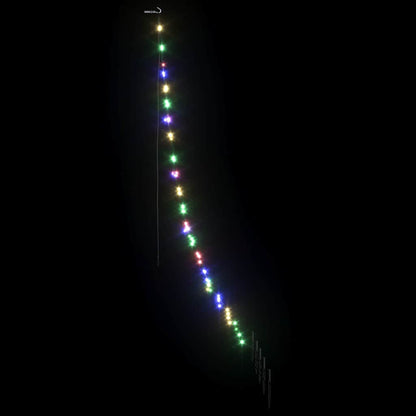 vidaXL LED Christmas Tree with Ground Spikes Multicolour 182 cm Metal