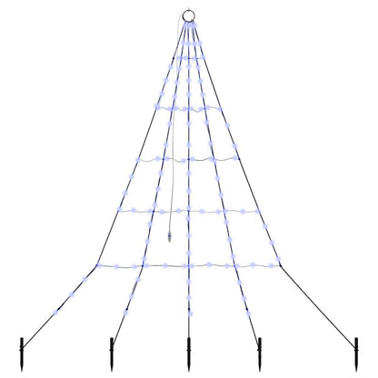 vidaXL LED Christmas Tree with Ground Spikes Blue 182 cm Metal