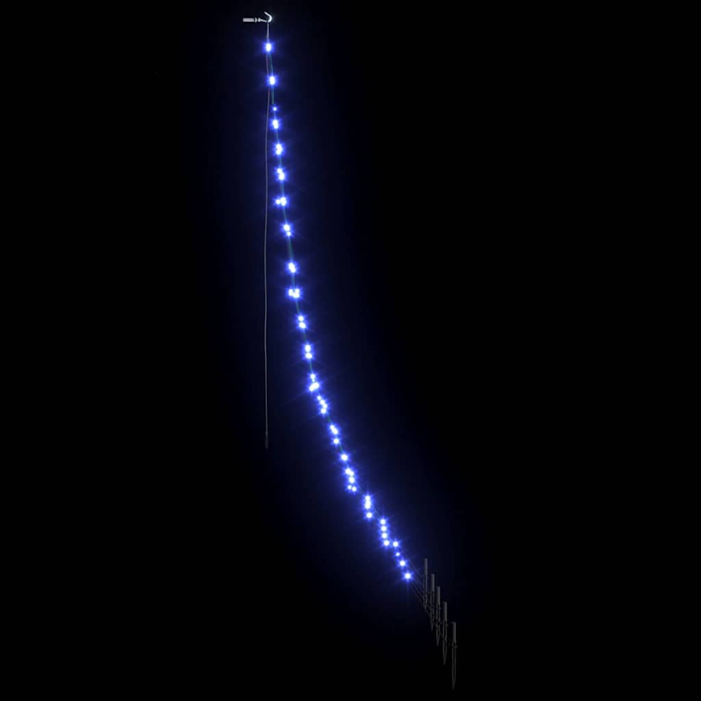 vidaXL LED Christmas Tree with Ground Spikes Blue 182 cm Metal