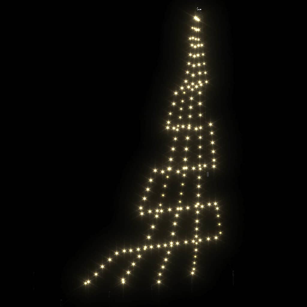 vidaXL LED Christmas Tree with Ground Spikes Warm White 306 cm Metal