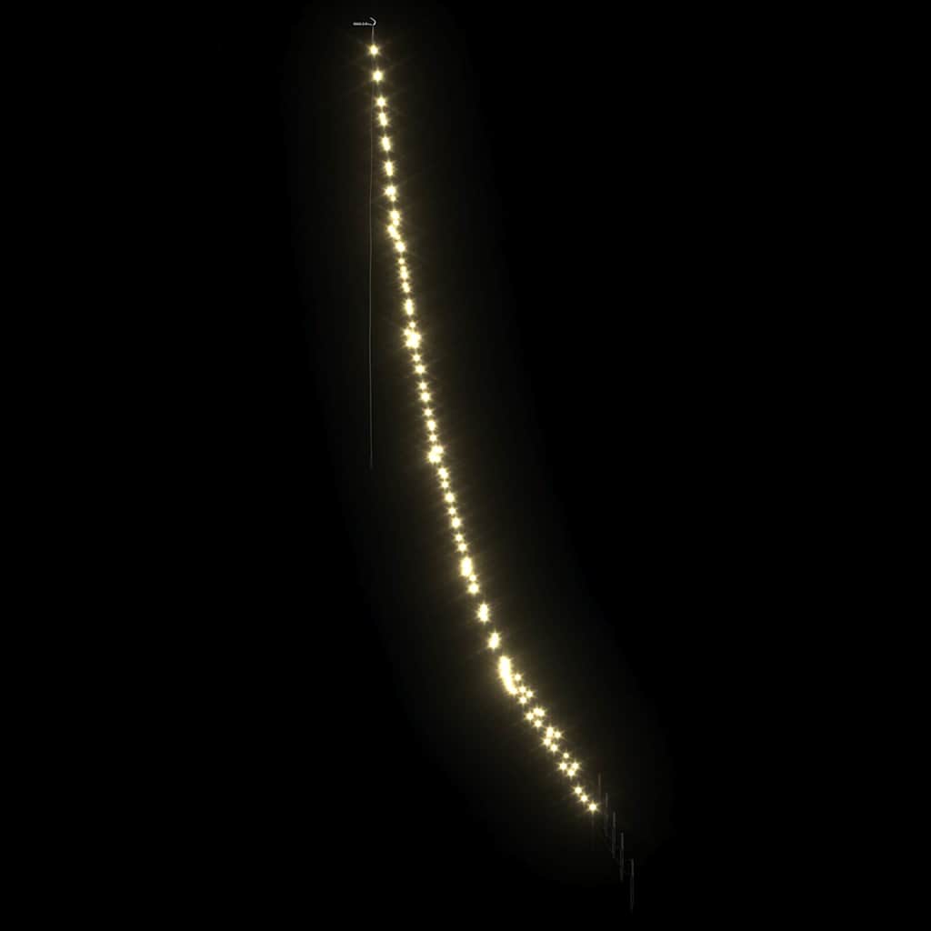 vidaXL LED Christmas Tree with Ground Spikes Warm White 306 cm Metal