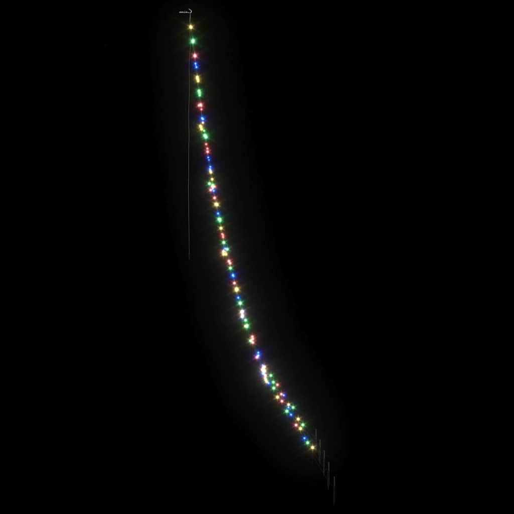 vidaXL LED Christmas Tree with Ground Spikes Multicolour 306 cm Metal