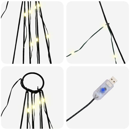 vidaXL LED Christmas Tree with Ground Spikes Warm White 511 cm Metal