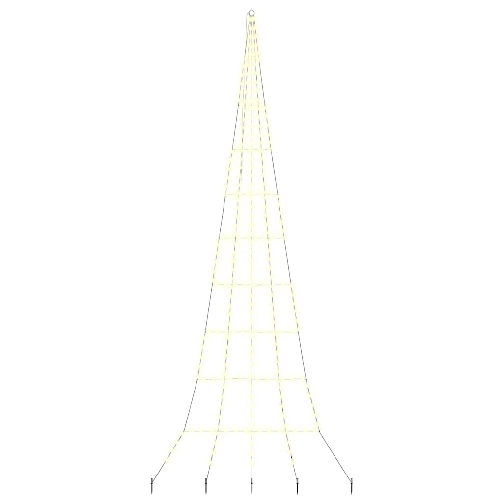 vidaXL LED Christmas Tree with Ground Spikes Warm White 511 cm Metal