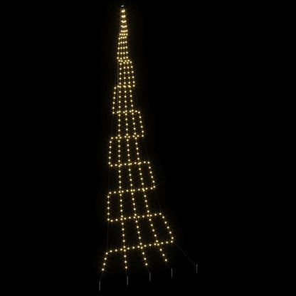 vidaXL LED Christmas Tree with Ground Spikes Warm White 511 cm Metal