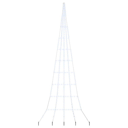 vidaXL LED Christmas Tree with Ground Spikes Cool White 511 cm Metal