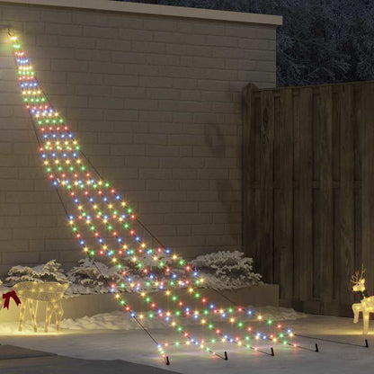 vidaXL LED Christmas Tree with Ground Spikes Multicolour 511 cm Metal