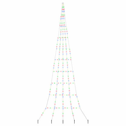 vidaXL LED Christmas Tree with Ground Spikes Multicolour 511 cm Metal