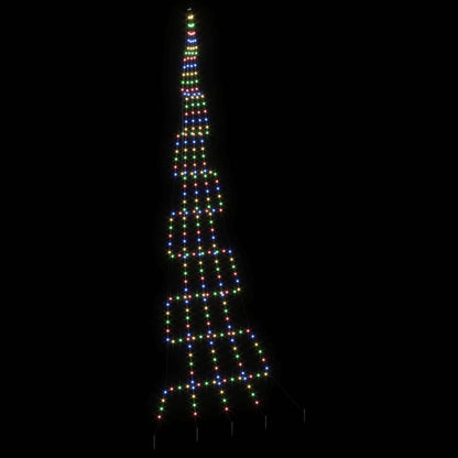 vidaXL LED Christmas Tree with Ground Spikes Multicolour 511 cm Metal
