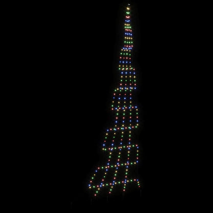 vidaXL LED Christmas Tree with Ground Spikes Multicolour 511 cm Metal