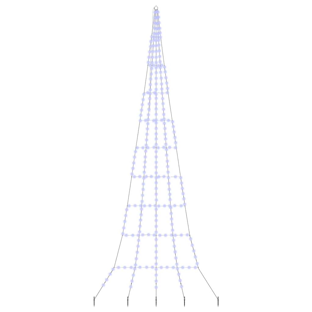 vidaXL LED Christmas Tree with Ground Spikes Blue 511 cm Metal