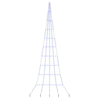 vidaXL LED Christmas Tree with Ground Spikes Blue 511 cm Metal