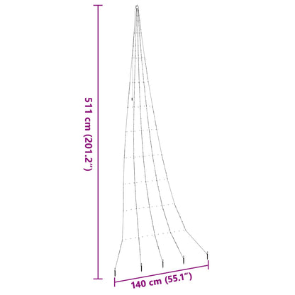 vidaXL LED Christmas Tree with Ground Spikes Blue 511 cm Metal