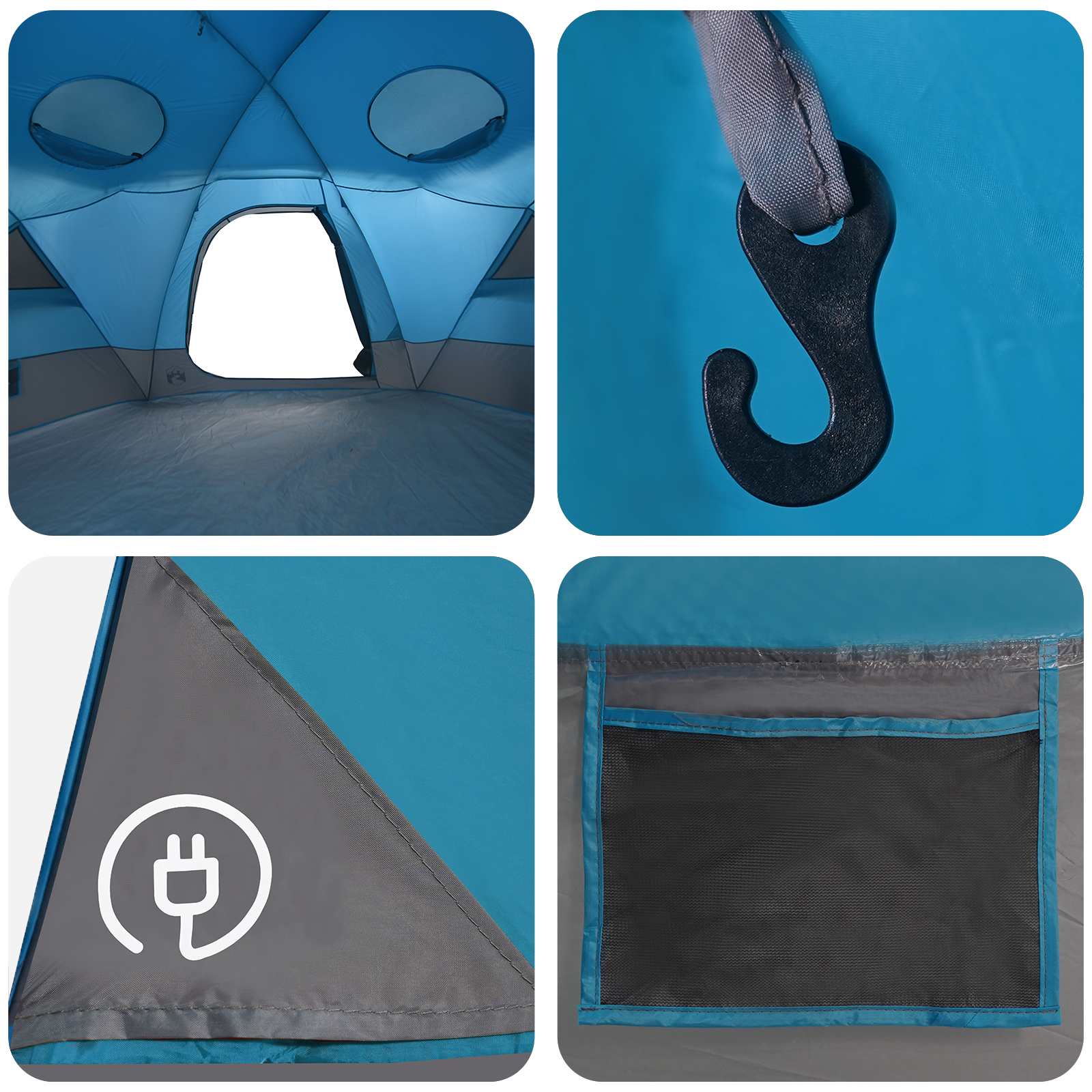 vidaXL Dome Tent with Removable Rainfly 4-Person Blue