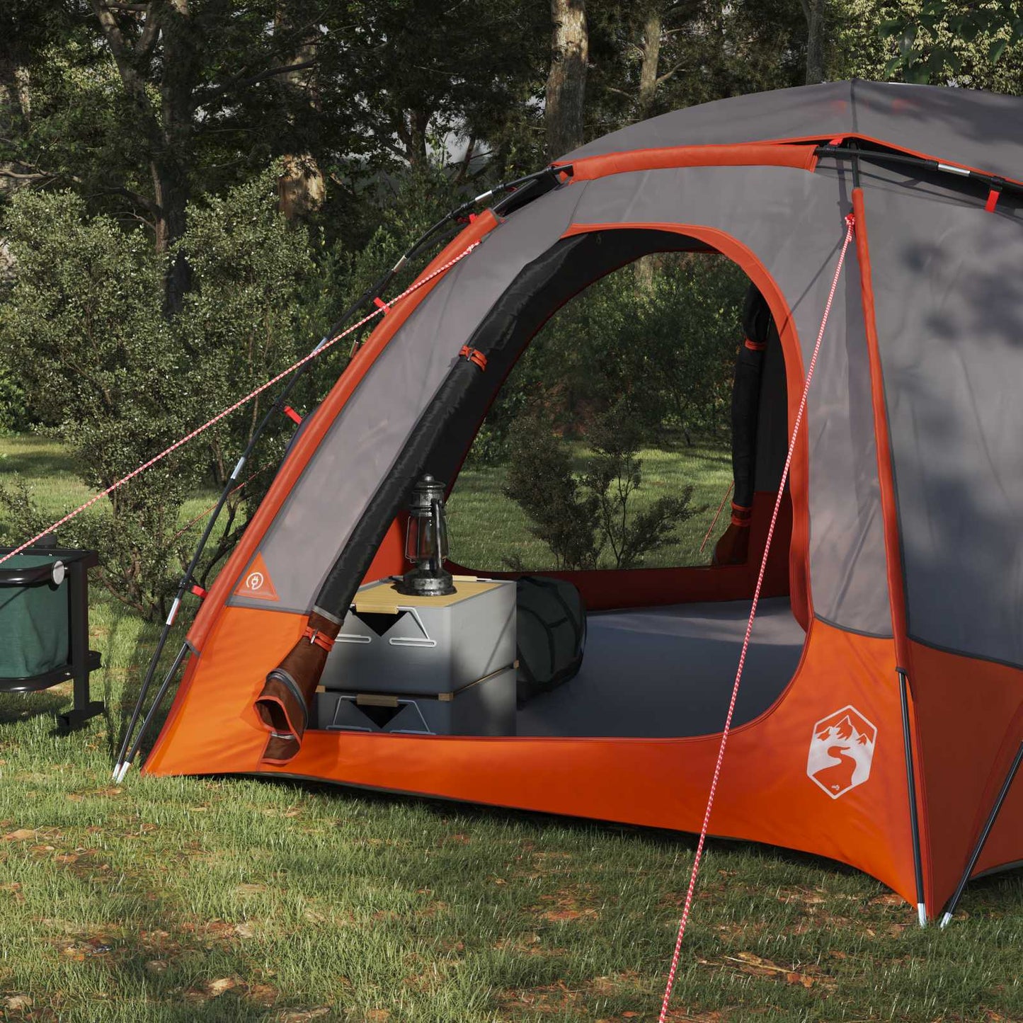 vidaXL Dome Tent with Removable Rainfly 4-Person Grey and Orange