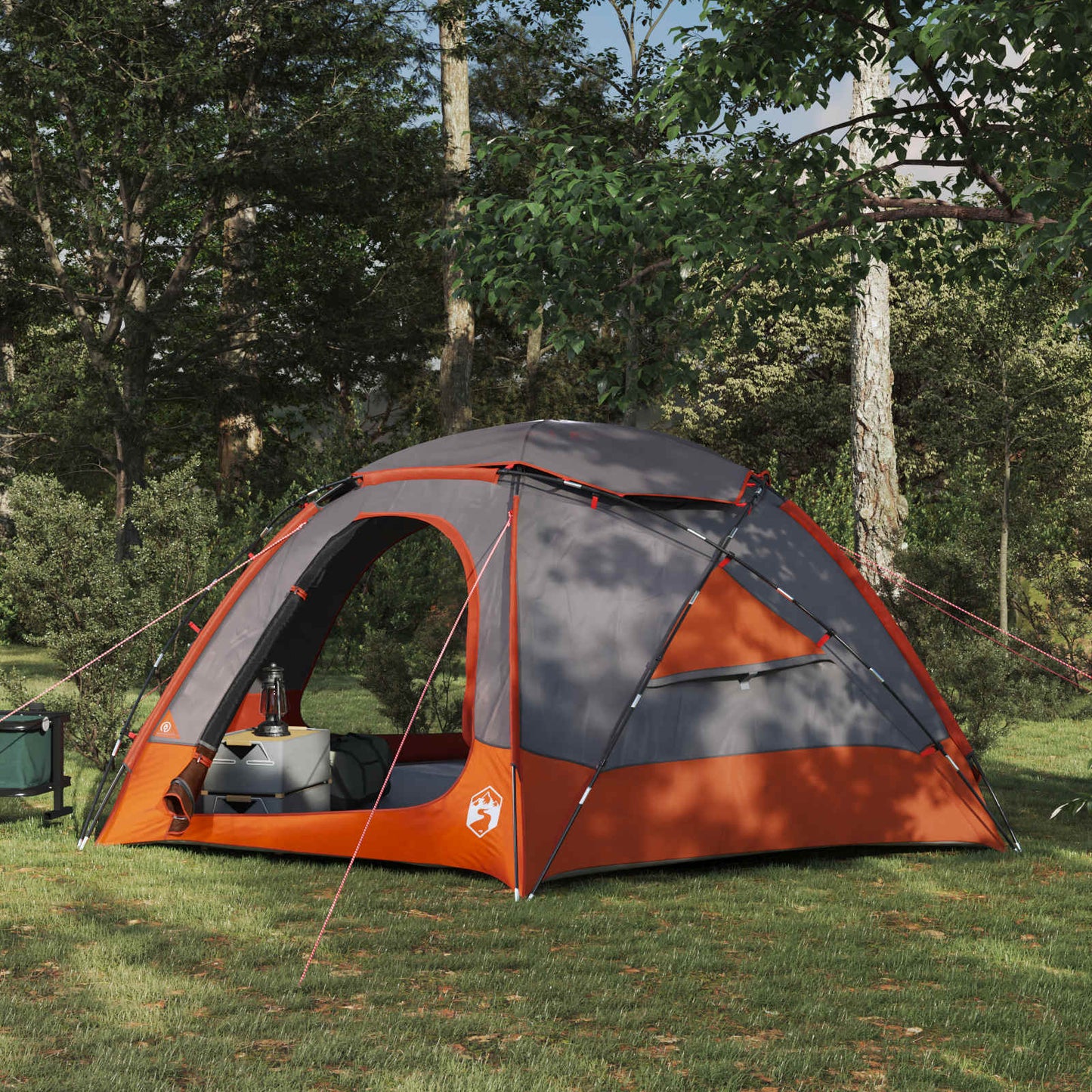 vidaXL Dome Tent with Removable Rainfly 4-Person Grey and Orange