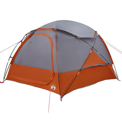 vidaXL Dome Tent with Removable Rainfly 4-Person Grey and Orange