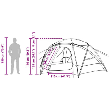 vidaXL Dome Tent with Removable Rainfly 4-Person Grey and Orange