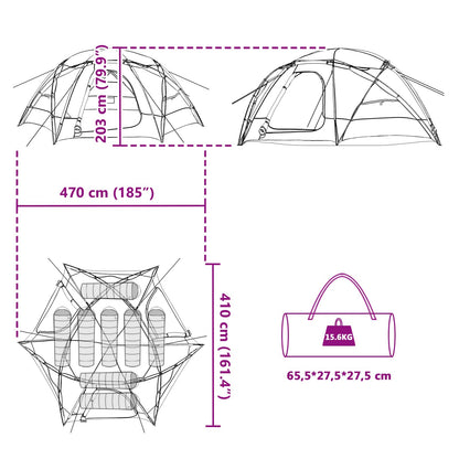 vidaXL Dome Tent with Removable Rainfly 8-Person Blue