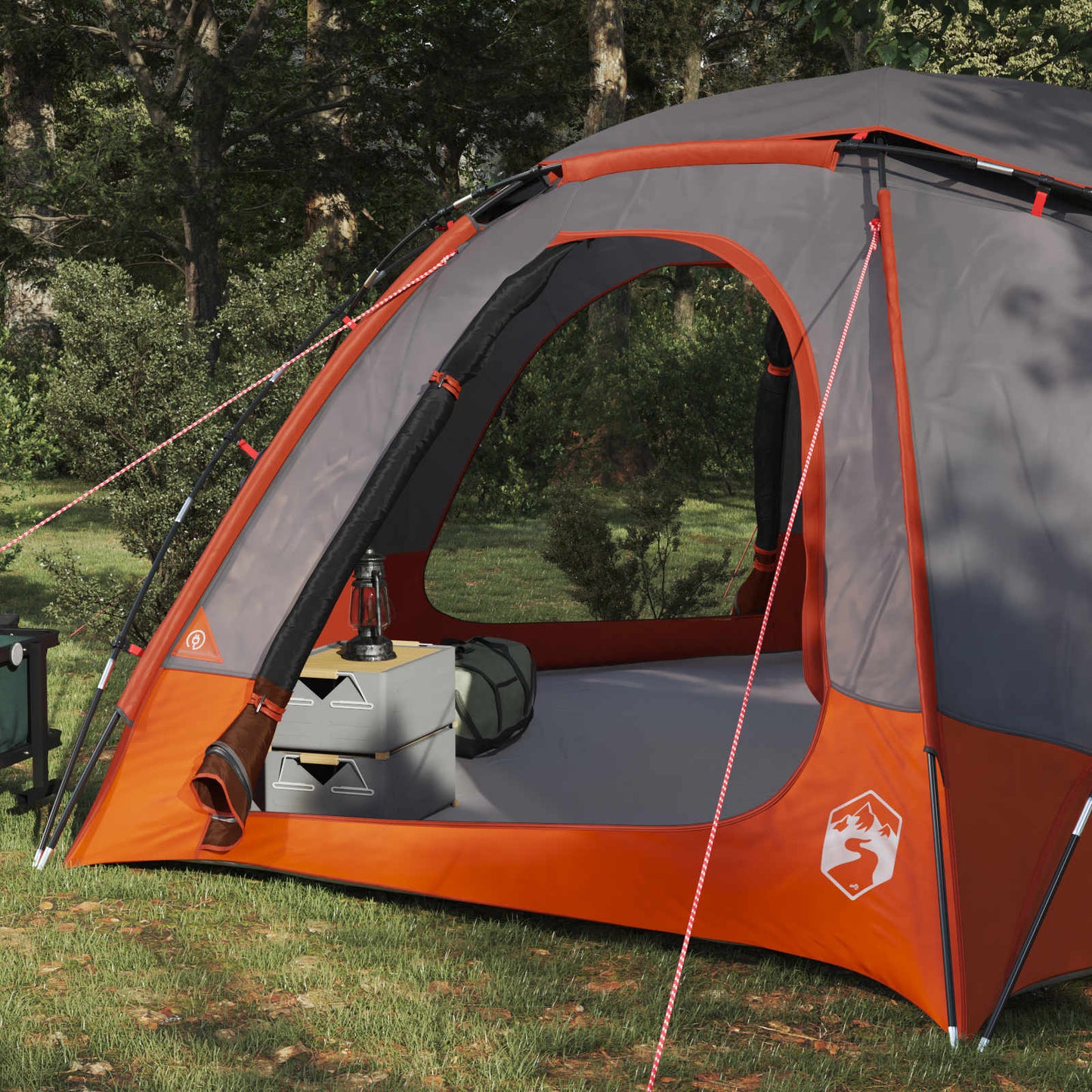 vidaXL Dome Tent with Removable Rainfly 8-Person Grey and Orange