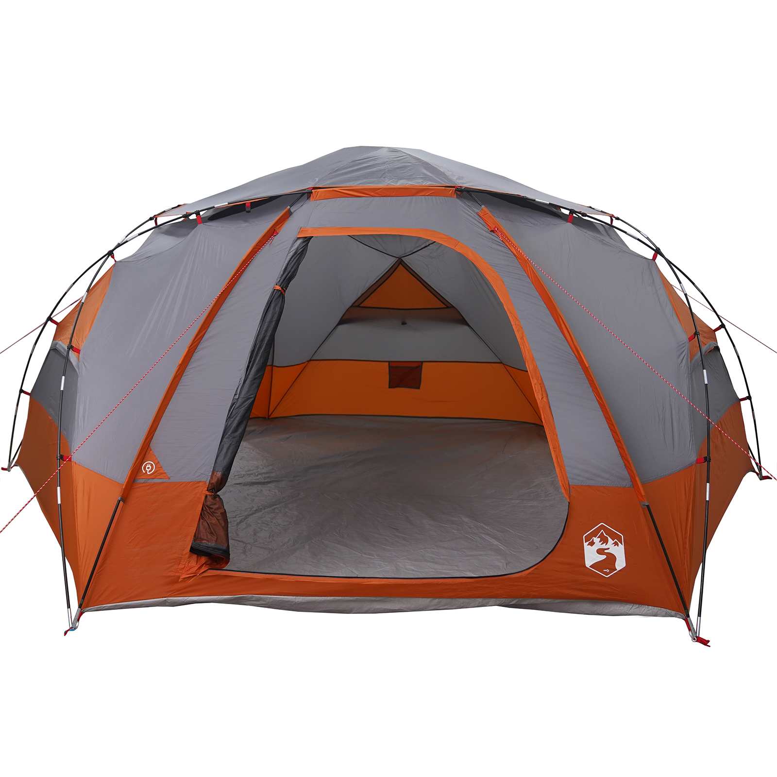 vidaXL Dome Tent with Removable Rainfly 8-Person Grey and Orange