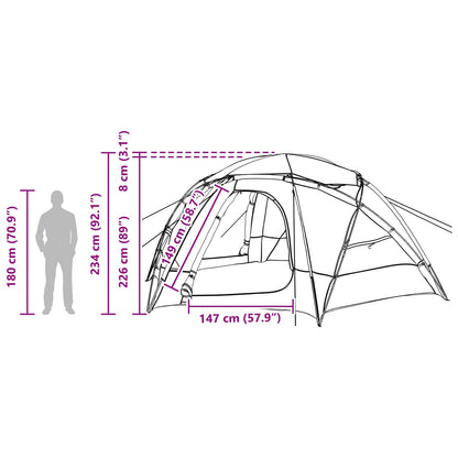 vidaXL Dome Tent with Removable Rainfly 12-Person Green