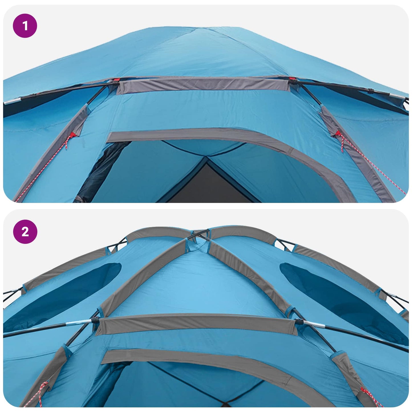 vidaXL Dome Tent with Removable Rainfly 12-Person Blue