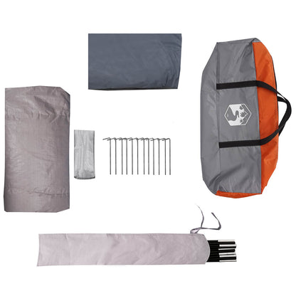 vidaXL Dome Tent with Removable Rainfly 12-Person Grey and Orange