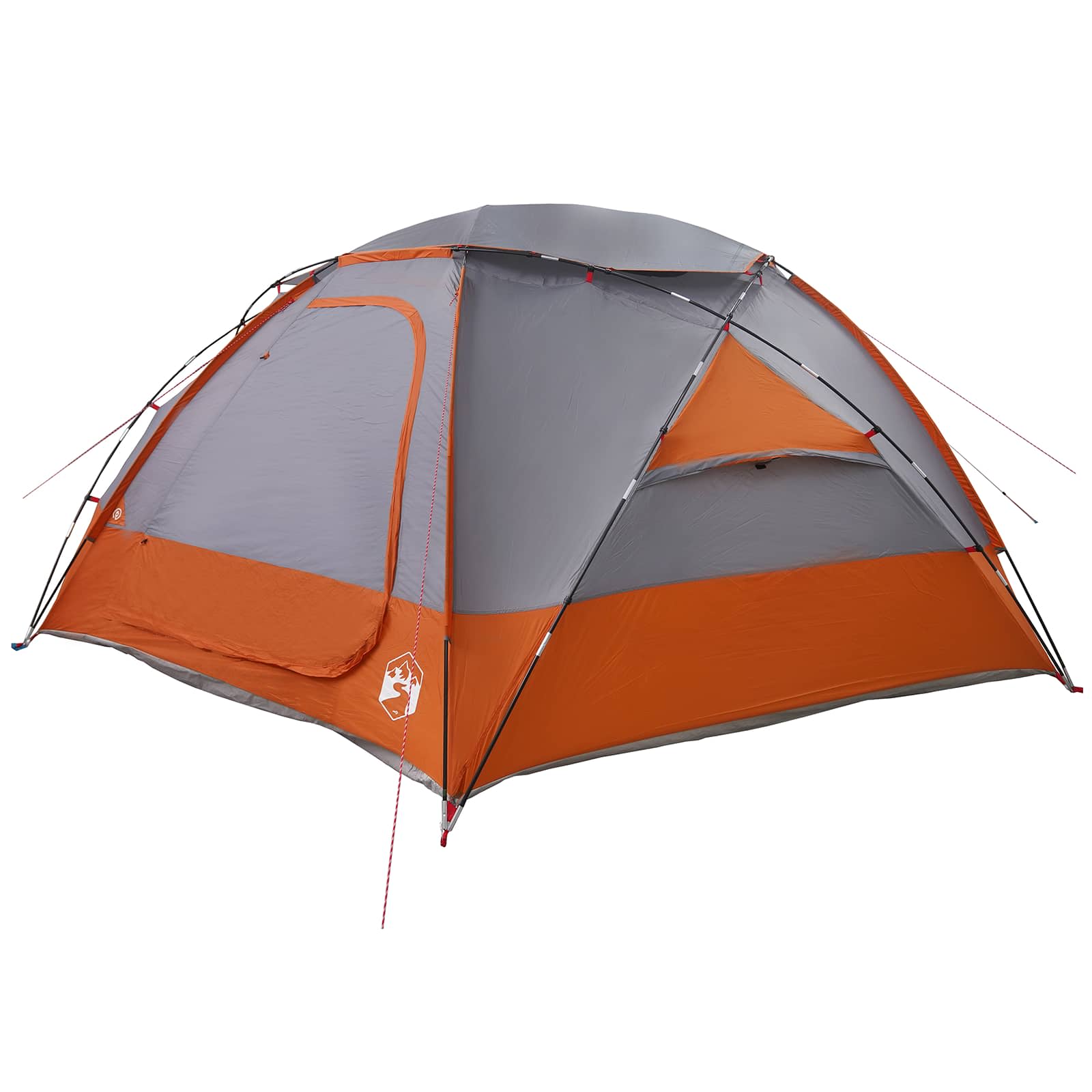 vidaXL Dome Tent with Removable Rainfly 12-Person Grey and Orange