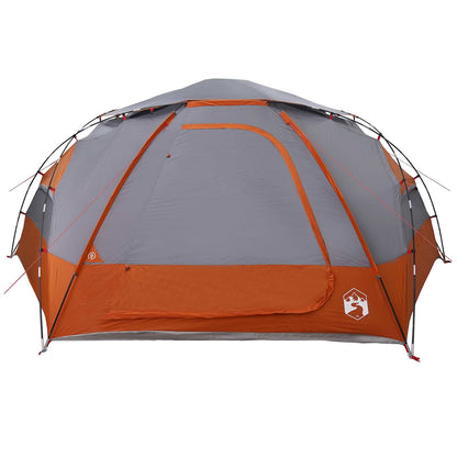 vidaXL Dome Tent with Removable Rainfly 12-Person Grey and Orange