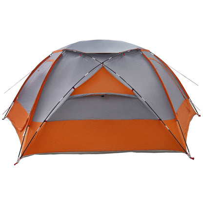 vidaXL Dome Tent with Removable Rainfly 12-Person Grey and Orange