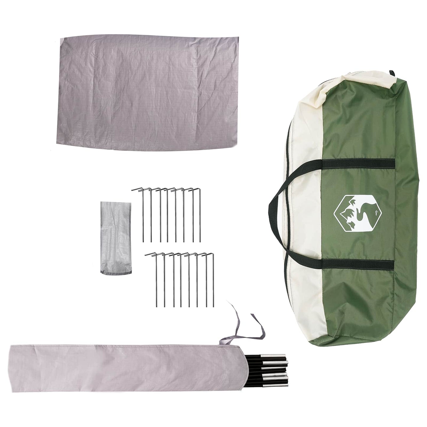 vidaXL Family Tent 10-Person Green 185T Polyester with PU Coating