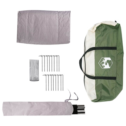 vidaXL Family Tent 10-Person Green 185T Polyester with PU Coating