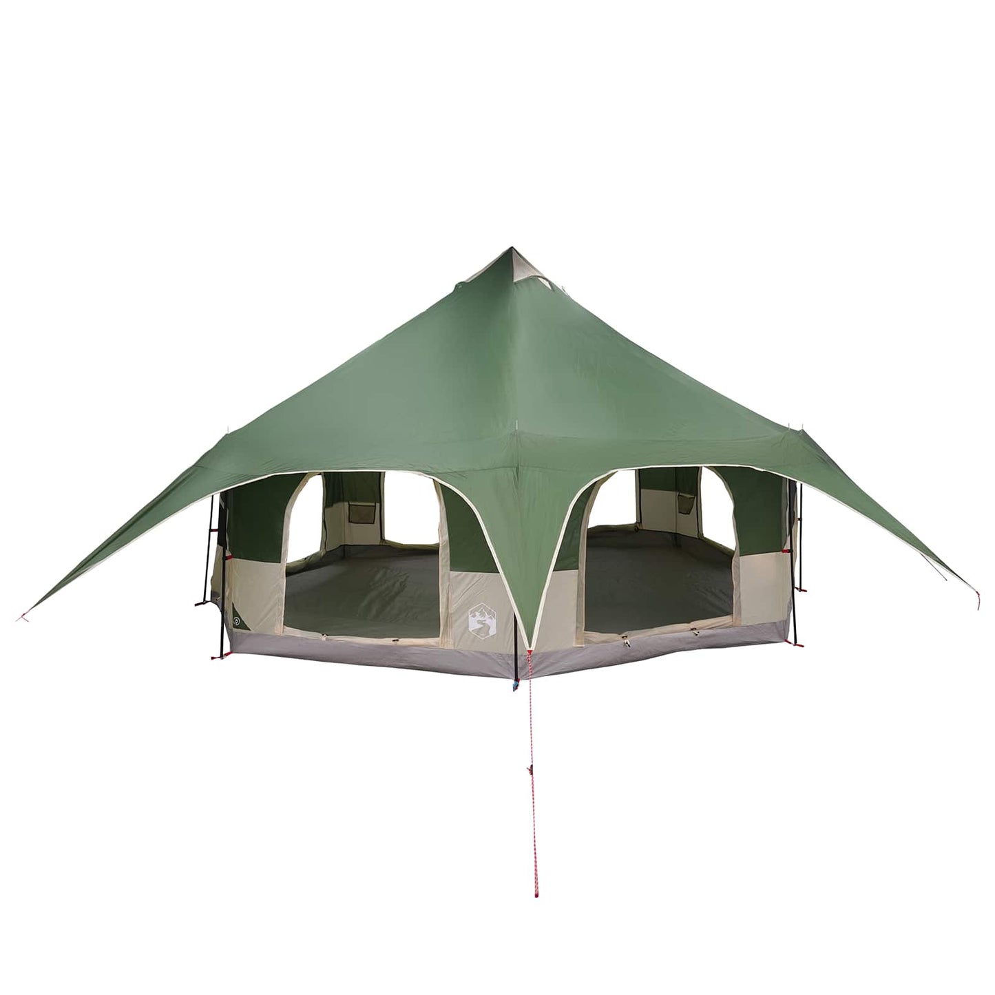 vidaXL Family Tent 10-Person Green 185T Polyester with PU Coating
