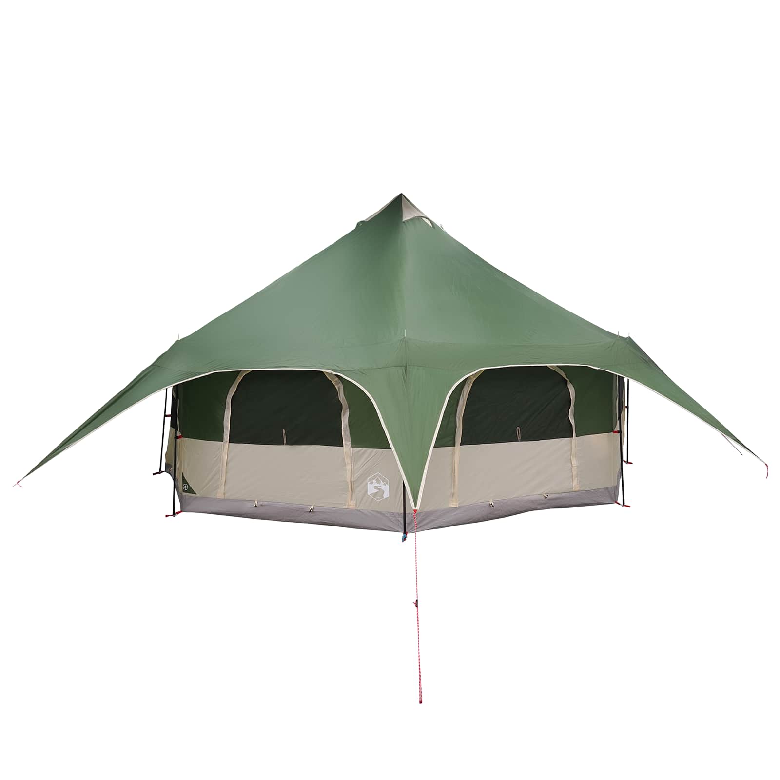 vidaXL Family Tent 10-Person Green 185T Polyester with PU Coating