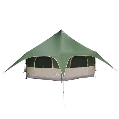 vidaXL Family Tent 10-Person Green 185T Polyester with PU Coating