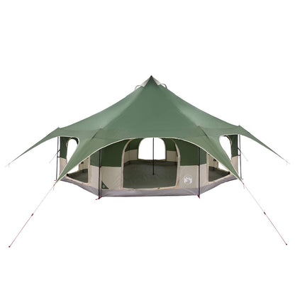 vidaXL Family Tent 10-Person Green 185T Polyester with PU Coating